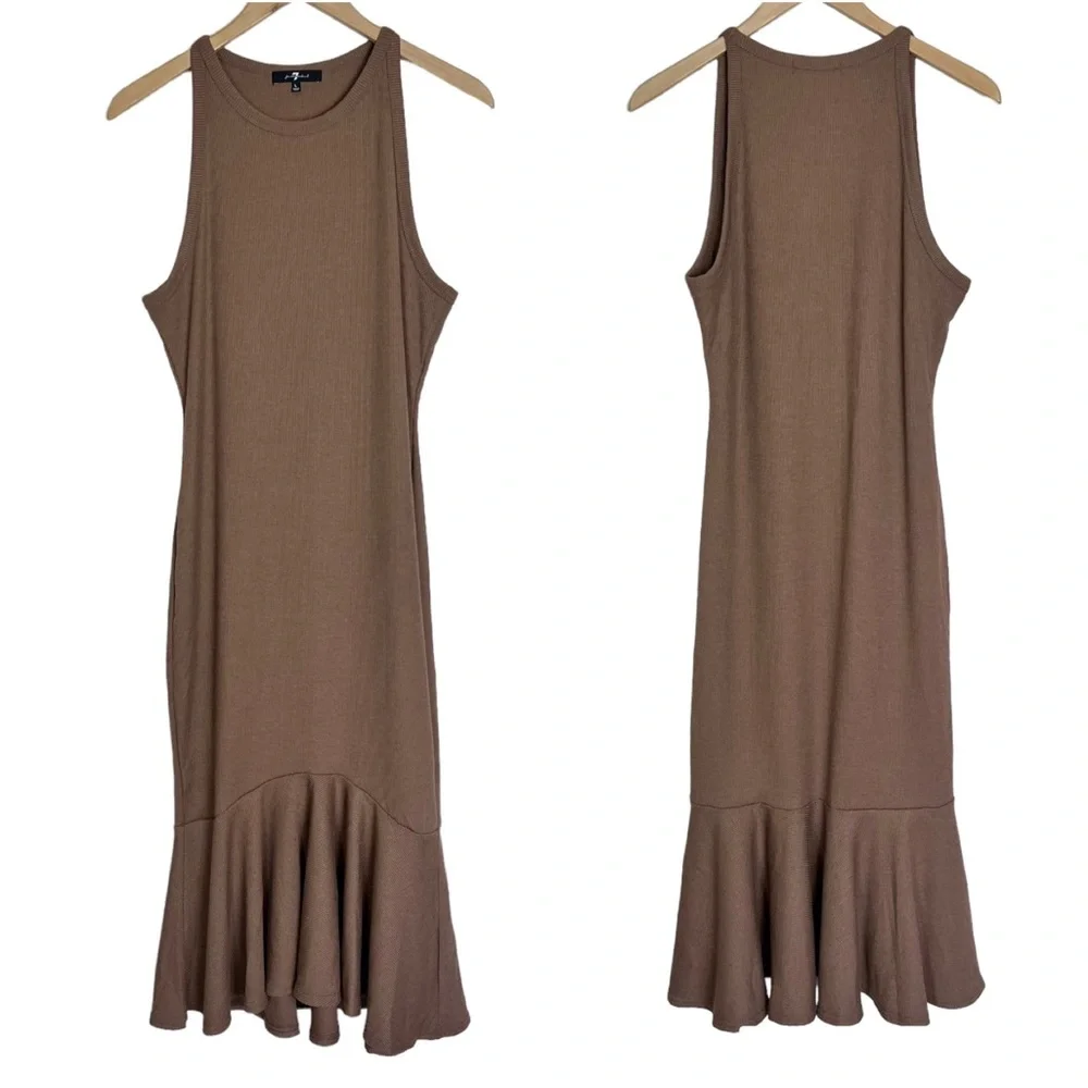 7 For All Mankind Ribbed Midi Dress Size Large